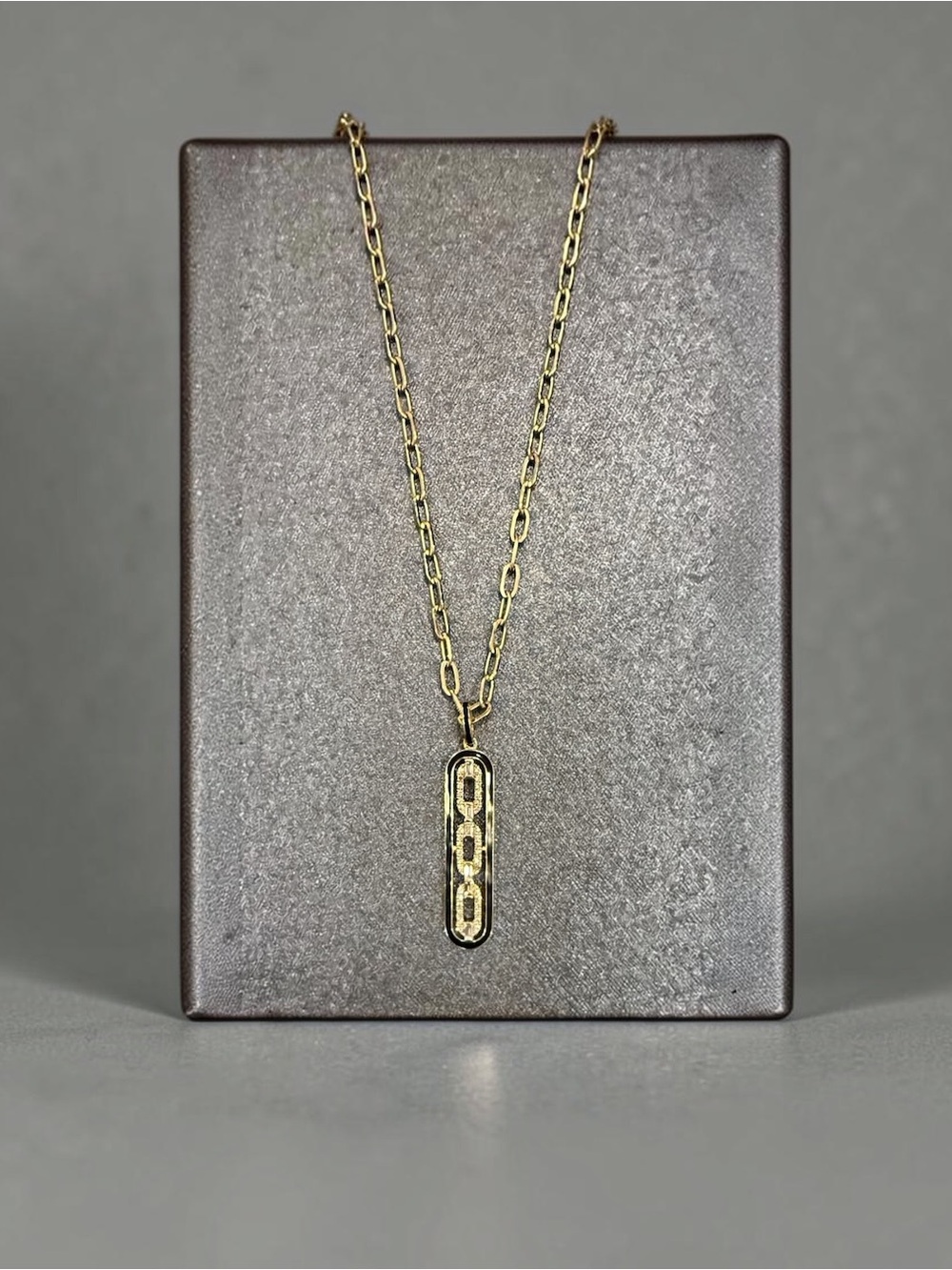 Effy Gold Link/Diamond Link Pendant Necklace with Certificate of Authenticity